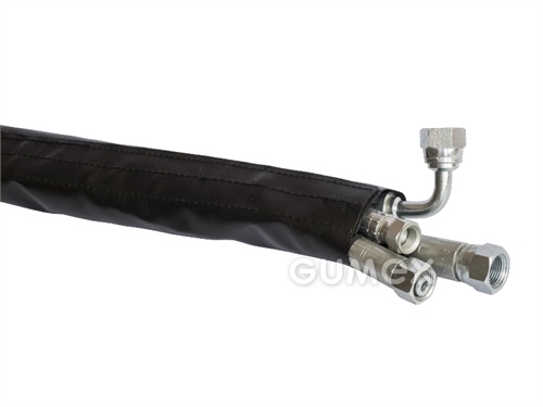 Ochranný návlek TEXWRAP se suchým zipem na hadice a trubky, 75mm, nylon potažený PU, 180°C, černý